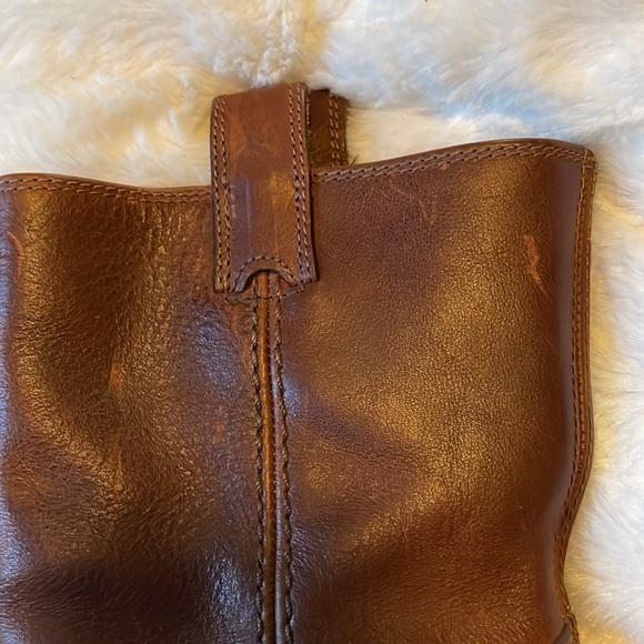 MICHAEL KORS DISTRESSED OILED LEATHER HARNESS LOW CALF BOOTS HEELS - Picture 6 of 15